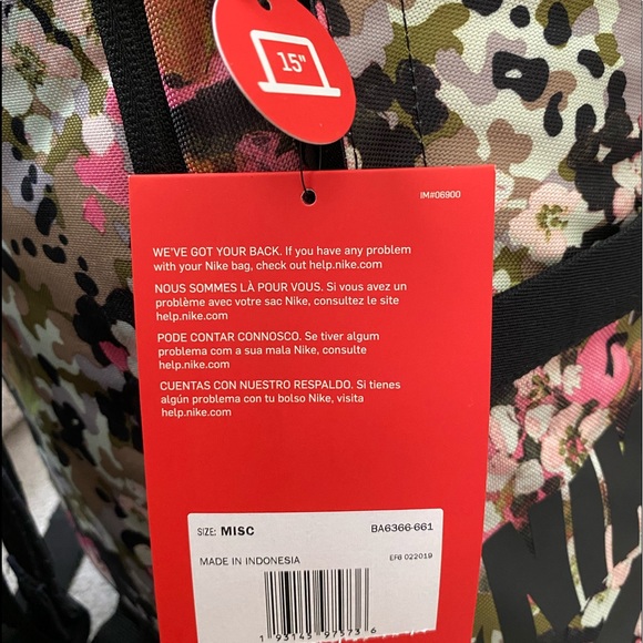 Nike All Access Soleday 2.0 Backpack Green Flowers - Picture 8 of 8